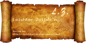 Leichter Zoltán névjegykártya