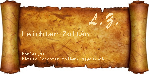 Leichter Zoltán névjegykártya