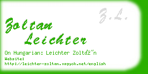 zoltan leichter business card